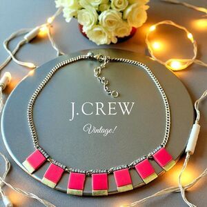 J. CREW Vintage Brass, Resin, And Crystal Necklace STATEMENT MAKING
